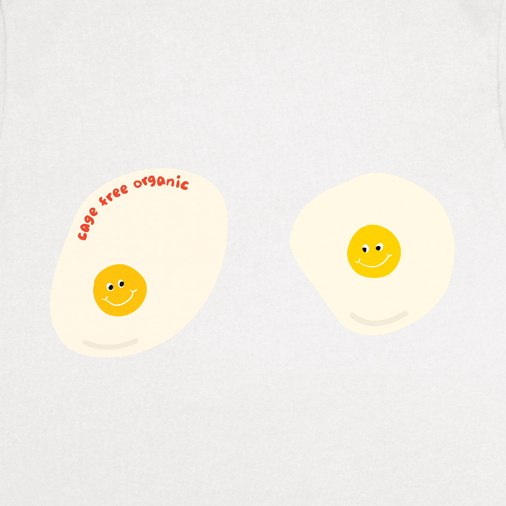 cage free organic egg brafree boob tee graphic print close up