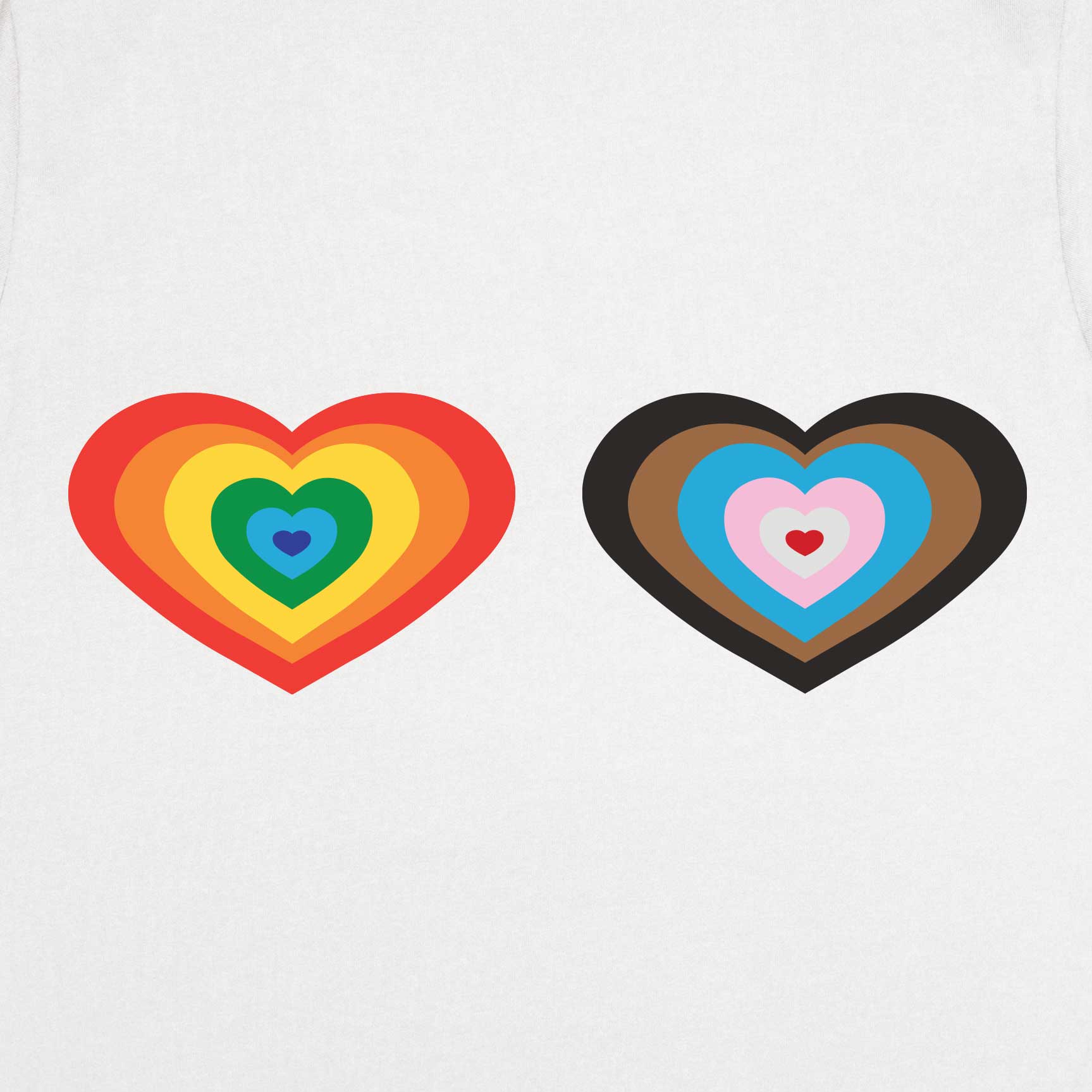 Pride Double Heart No-Bra Boob Tee